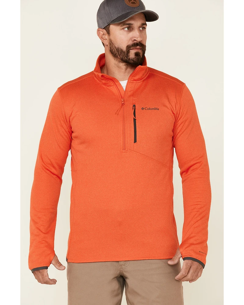 Columbia Men's Heather Quartz Red Park View 1/2 Zip Fleece Pullover