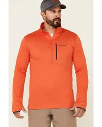 Columbia Men's Heather Quartz Red Park View 1/2 Zip Fleece Pullover