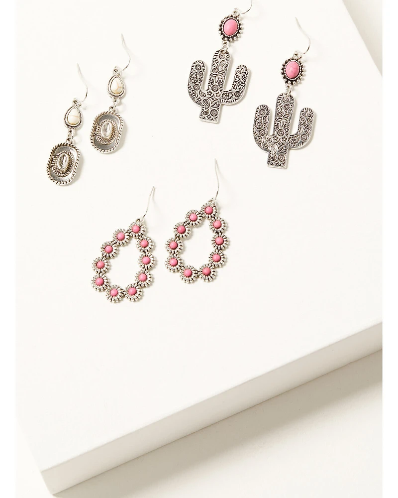 Shyanne Women's Teardrop Cactus Earring Set - 3 Piece