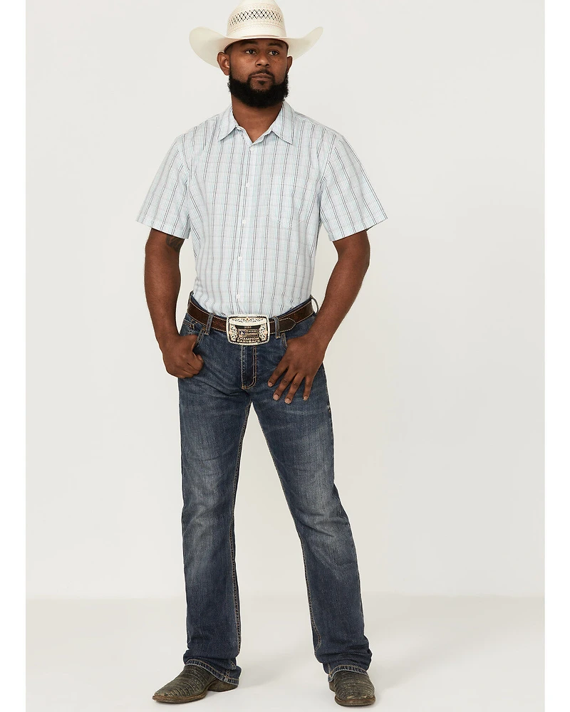 Gibson Men's Big Sky Plaid Short Sleeve Button Down Western Shirt
