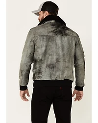 Understated Leather Men's Spirit Distressed Cowhide Zip-Front Bomber Jacket