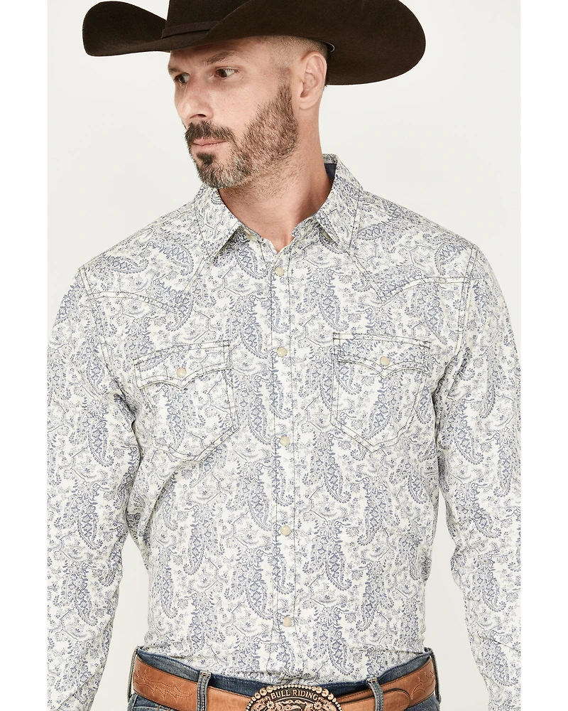 Cody James Men's Dagget Paisley Print Long Sleeve Snap Western Shirt