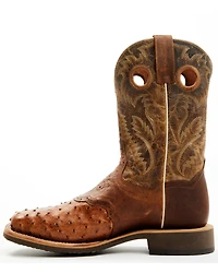 Dan Post Men's Exotic Full Quill Ostrich Western Boots - Broad Square Toe
