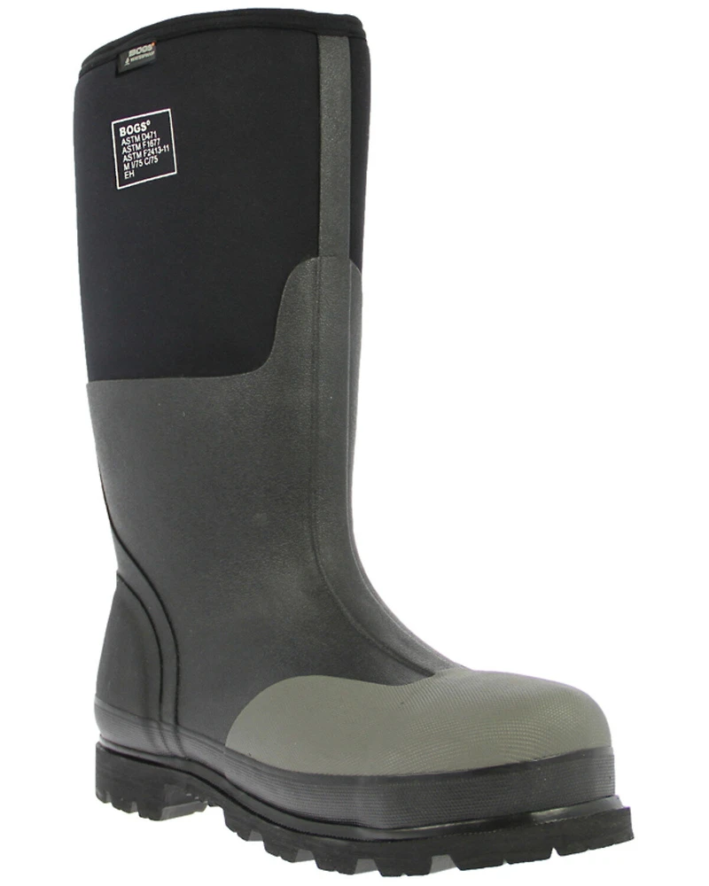 Bogs Men's Rancher Black Insulated Work Boots - Steel Toe