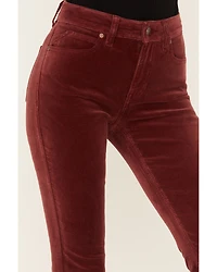 Shyanne Women's Syrah High Rise Velveteen Stretch Flare Jeans