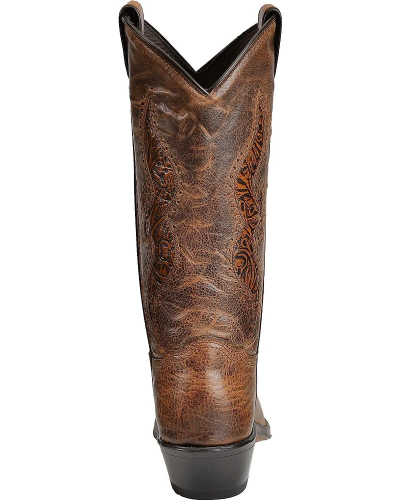 Abilene Women's 11" Tooled Inlay Western Boots