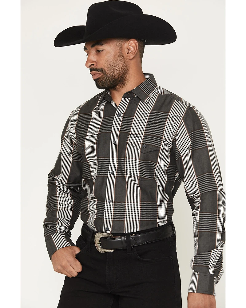 Cody James Black 1978™ Men's Ace Plaid Print Long Sleeve Button-Down Western Shirt