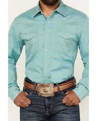 Wrangler Retro Men's Solid Long Sleeve Snap Western Shirt