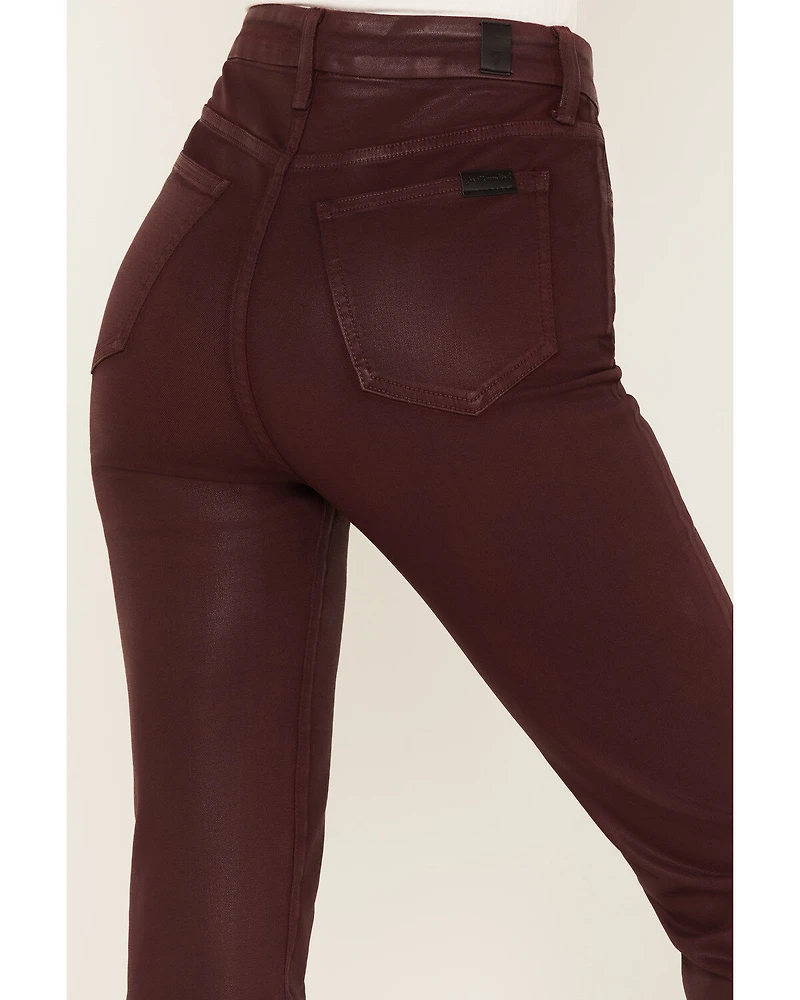 7 For All Mankind Women's High Rise Coated Slim Bootcut Jeans