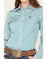 Cinch Women's TENCEL™ Striped Long Sleeve Button-Down Western Core Shirt