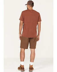 Brothers and Sons Men's Stretch Ripstop Brown Slim Straight Cargo Shorts