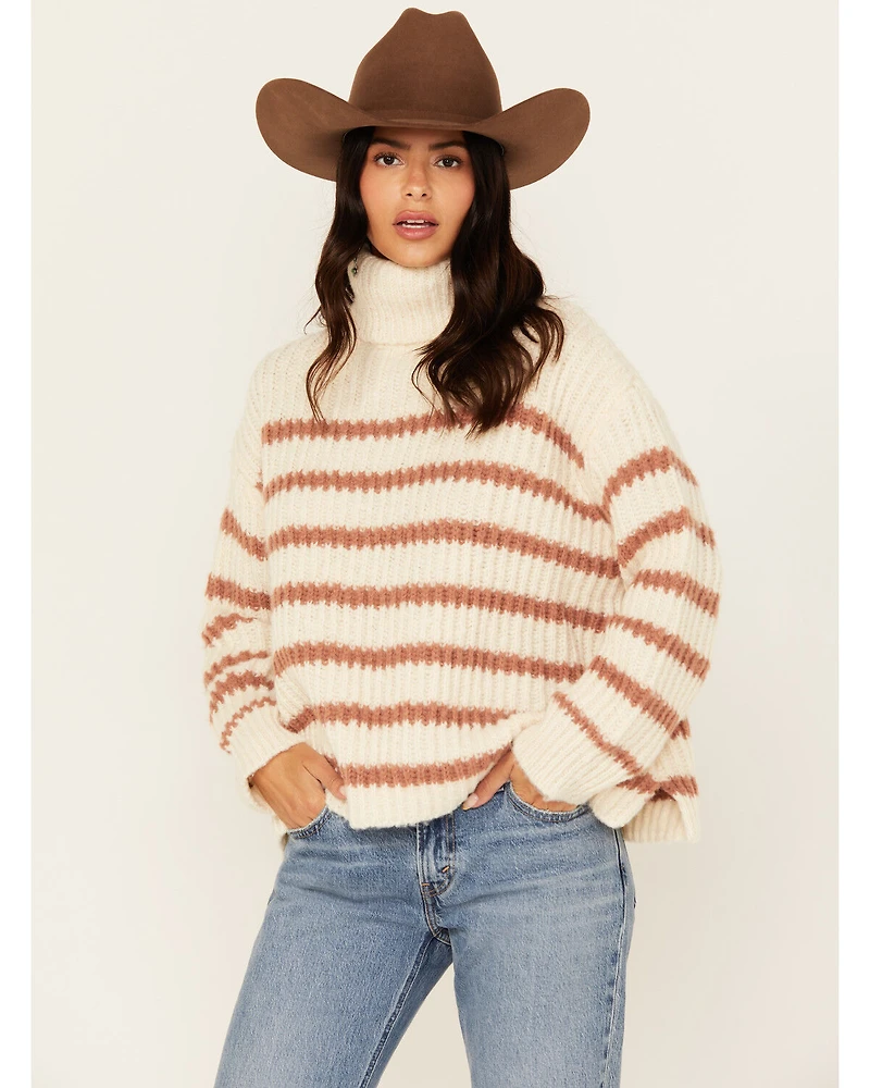 Sadie & Sage Women's Striped Turtleneck Sweater