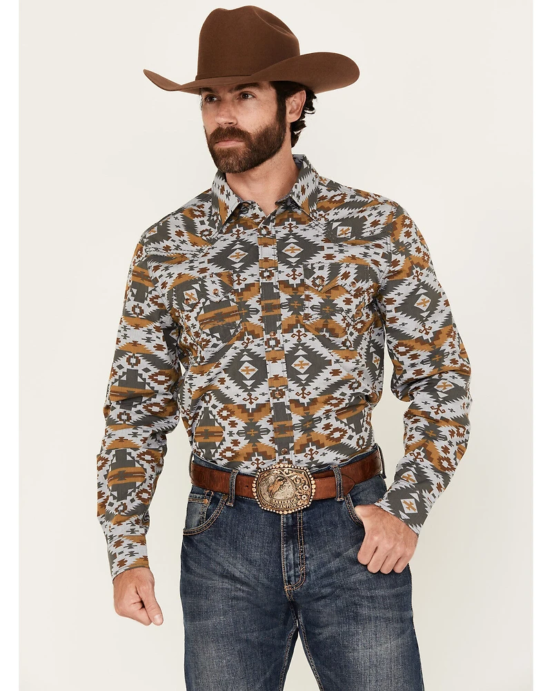 Cody James Men's Buckle Up Southwestern Print Long Sleeve Snap Western Shirt - Tall