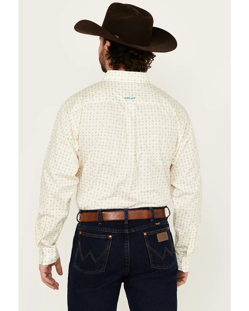 Ariat Men's Wrinkle Free Griffin Geo Print Long Sleeve Button-Down Western Shirt