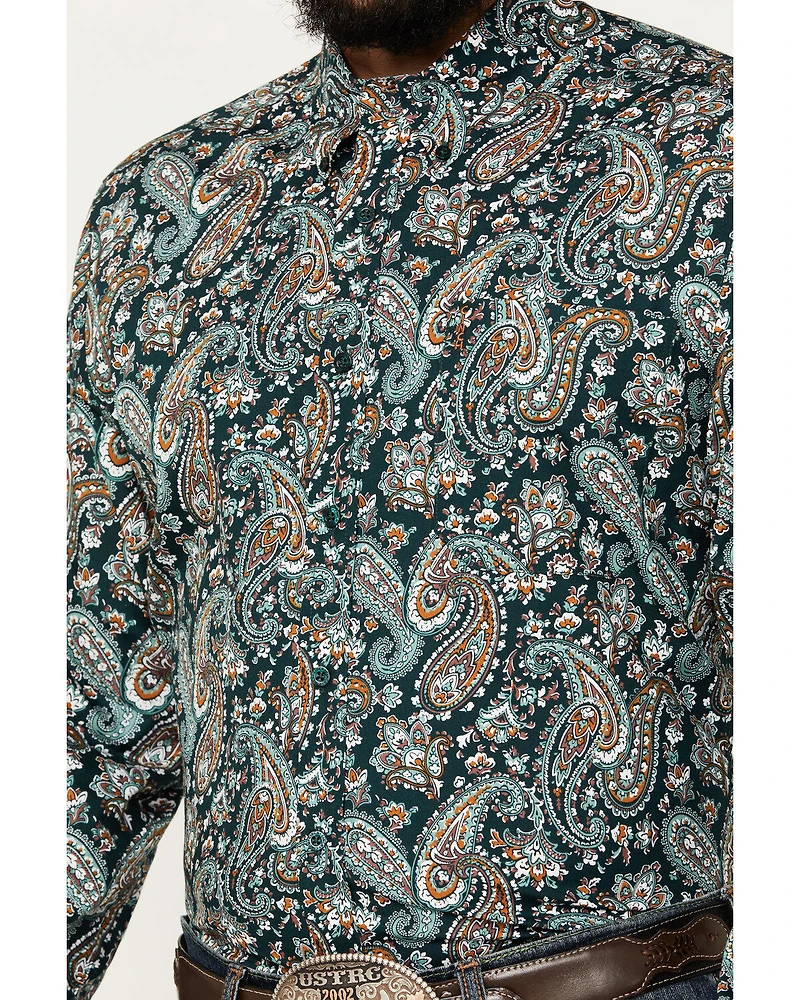 Cinch Men's Paisley Print Long Sleeve Button-Down Western Shirt