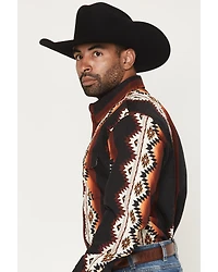 Wrangler Men's Checotah Southwestern Print Long Sleeve Snap Western Shirt