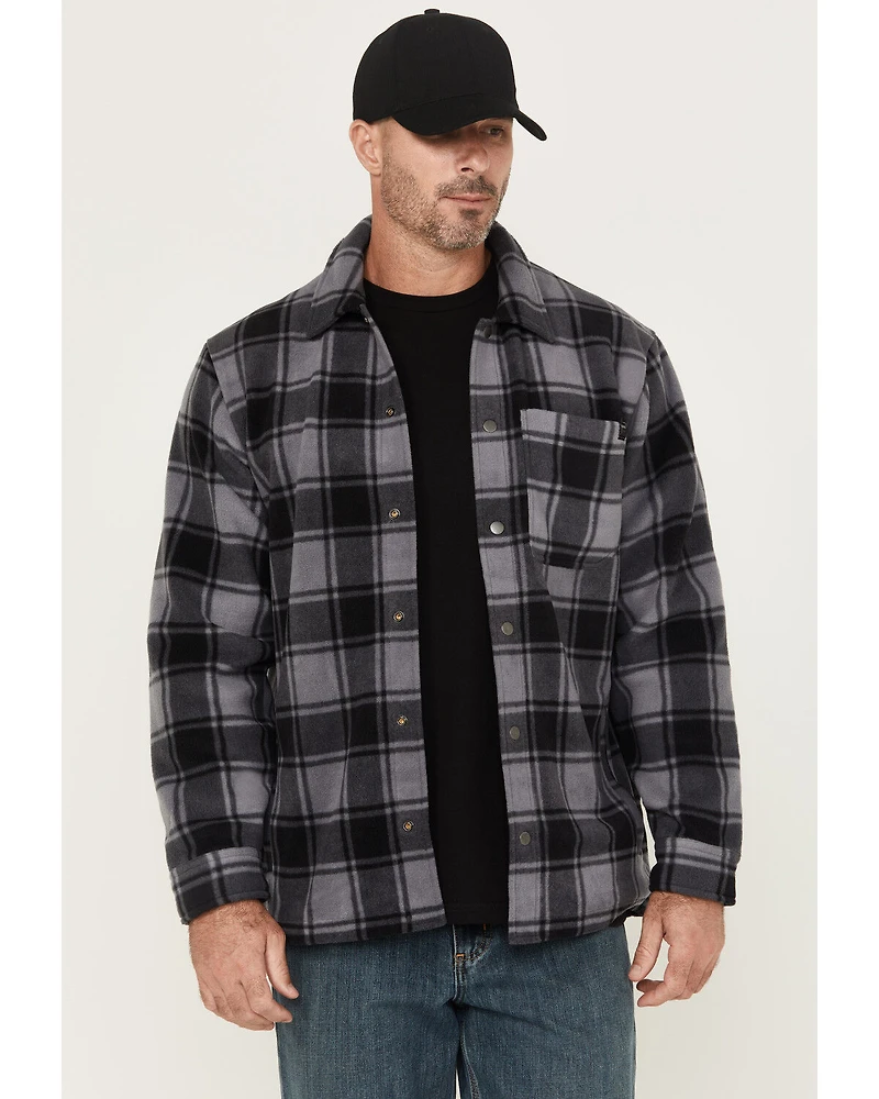 Timberland PRO Men's Gritman Plaid Print Heavyweight Fleece Long Sleeve Snap Shirt