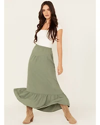 Originality Women's Front Yoke Midi Skirt