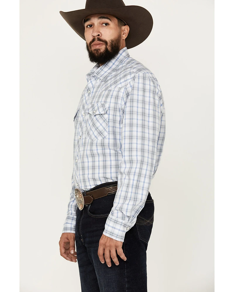 Wrangler 20X Men's Plaid Print Long Sleeve Snap Western Shirt