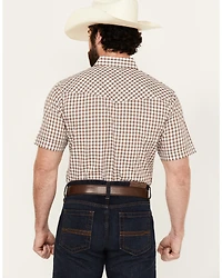 Ely Walker Men's Checkered Print Short Sleeve Snap Western Shirt