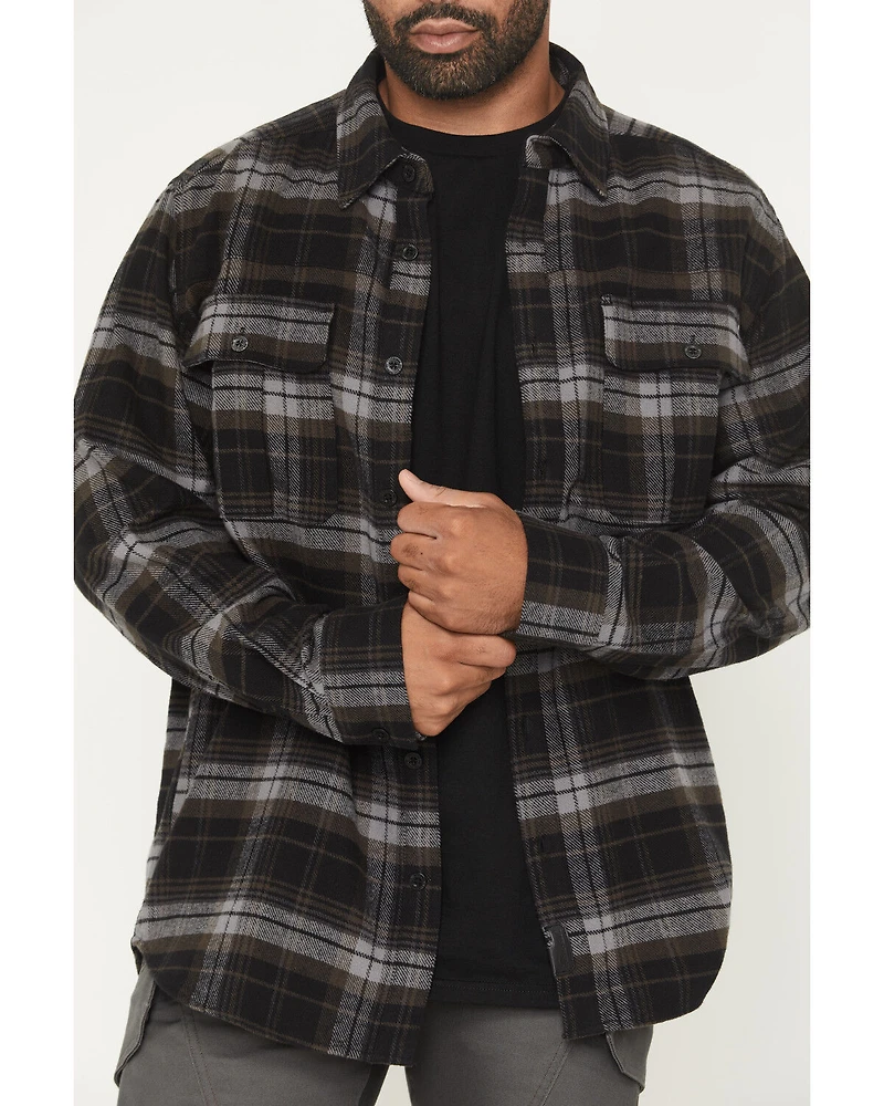 Thorogood Men's Heavyweight Plaid Print Long Sleeve Button-Down Flannel Shirt