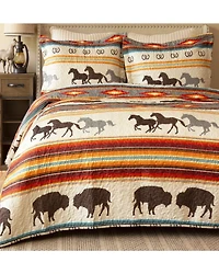 Carsten Home Western Striped Print King Quilt Set - 3 Piece