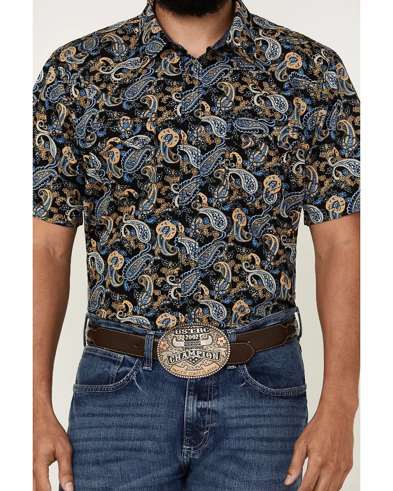 Cody James Men's 18 Carat Paisley Print Short Sleeve Snap Western Shirt