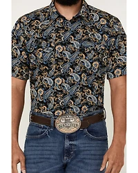 Cody James Men's 18 Carat Paisley Print Short Sleeve Snap Western Shirt
