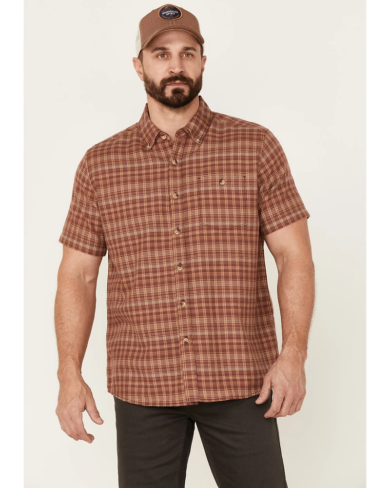 North River Men's Cozy Cotton Small Plaid Short Sleeve Button-Down Western Shirt