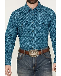Wrangler Men's 20X Paisley Print Long Sleeve Snap Stretch Western Shirt