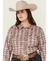 Ariat Women's Kirby Southwestern Print Long Sleeve Button-Down Stretch Western Shirt - Plus