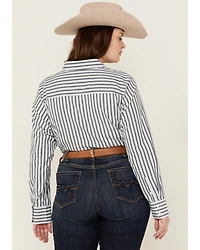 Ariat Women's Kirby Striped Print Long Sleeve Button-Down Stretch Western Shirt - Plus