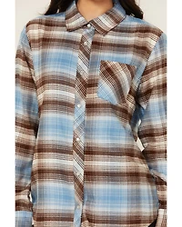 Idyllwind Women's Lane Plaid Print Long Sleeve Snap Flannel Shirt