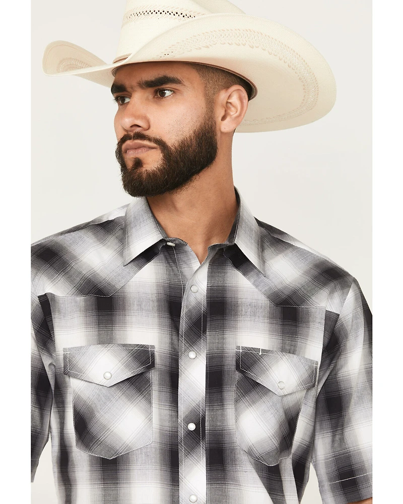 Roper Men's Plaid Print Short Sleeve Snap Western Shirt