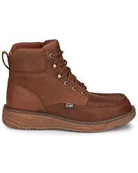 Justin Men's Rush Waterproof 6" Lace-Up Nano Non-Comp Wedge Work Boots - Moc Toe