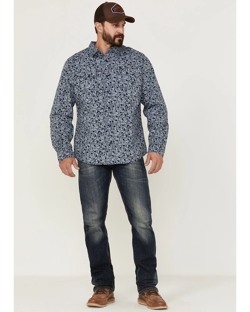 Brothers and Sons Men's All-Over Print Long Sleeve Button Down Western Shirt
