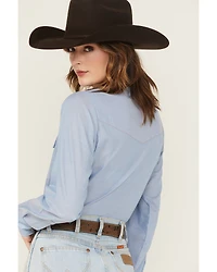 Cowboygirl by Jenna Paulette Women's Solid Long Sleeve Pearl Snap Western Shirt