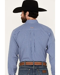 Ariat Men's Wrinkle Free Finlay Plaid Print Fitted Long Sleeve Button-Down Western Shirt