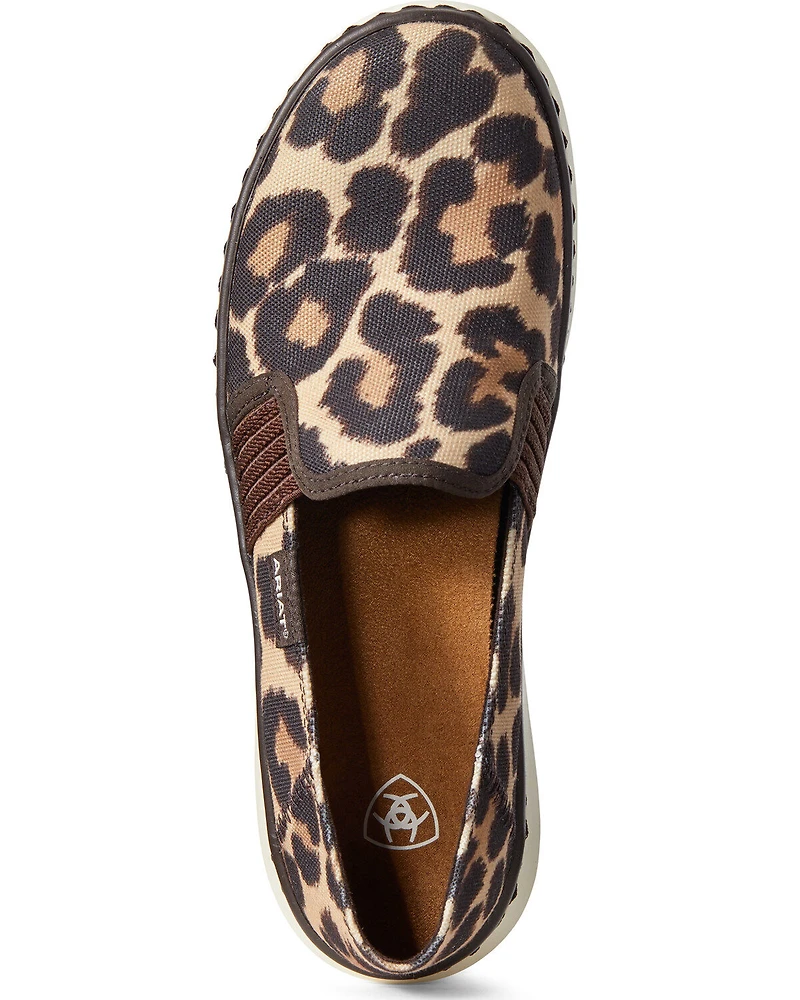 Ariat Women's Ryder Slip-On Leopard Shoes - Round Toe
