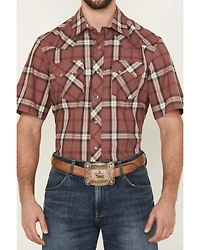 Wrangler Retro Men's Plaid Print Short Sleeve Snap Western Shirt