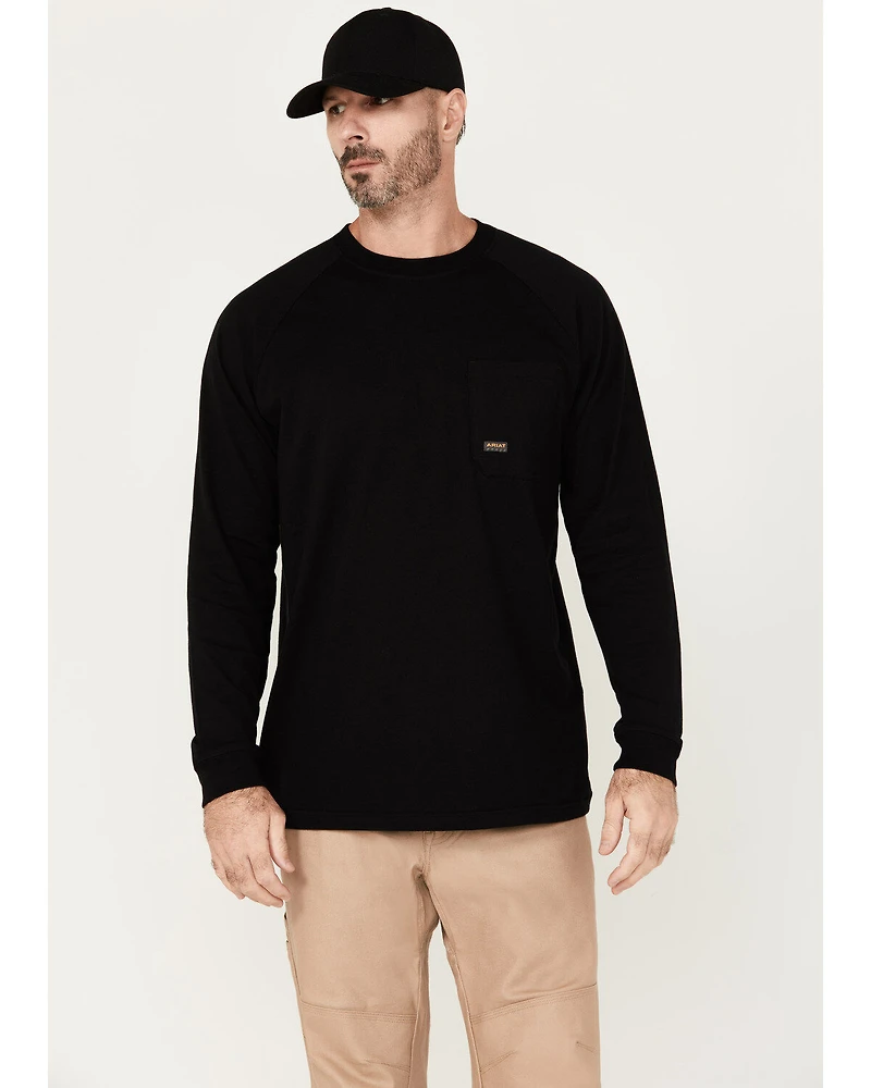 Ariat Men's Black Rebar Workman Back Graphic Long Sleeve Work Pocket T-Shirt