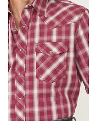 Wrangler 20X Men's Plaid Print Short Sleeve Snap Stretch Western Shirt