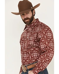 Cowboy Hardware Men's Bandana Long Sleeve Snap Stretch Western Shirt