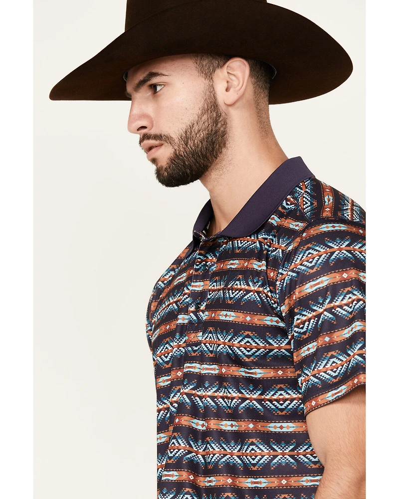 RANK 45® Men's Lusaka Southwestern Print Short Sleeve Polo Shirt