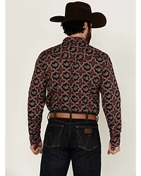 Cody James Men's Daybreak Geo Print Long Sleeve Snap Western Shirt
