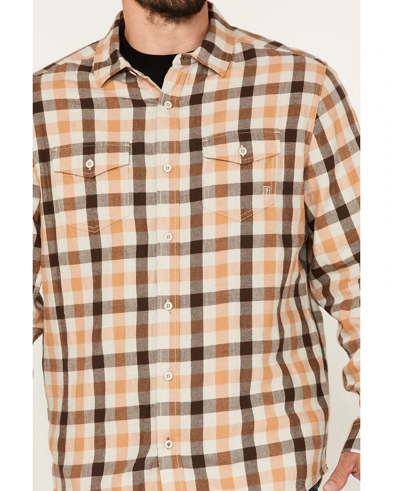 Brothers and Sons Men's Plaid Print Long Sleeve Button Down Flannel Shirt