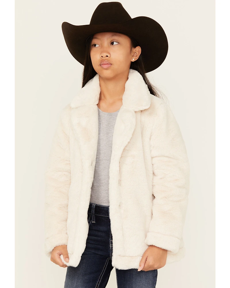 Urban Republic Girls' Long Faux Fur Coat