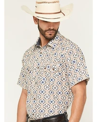 Cody James Men's High Plains Southwestern Print Short Sleeve Snap Western Shirt