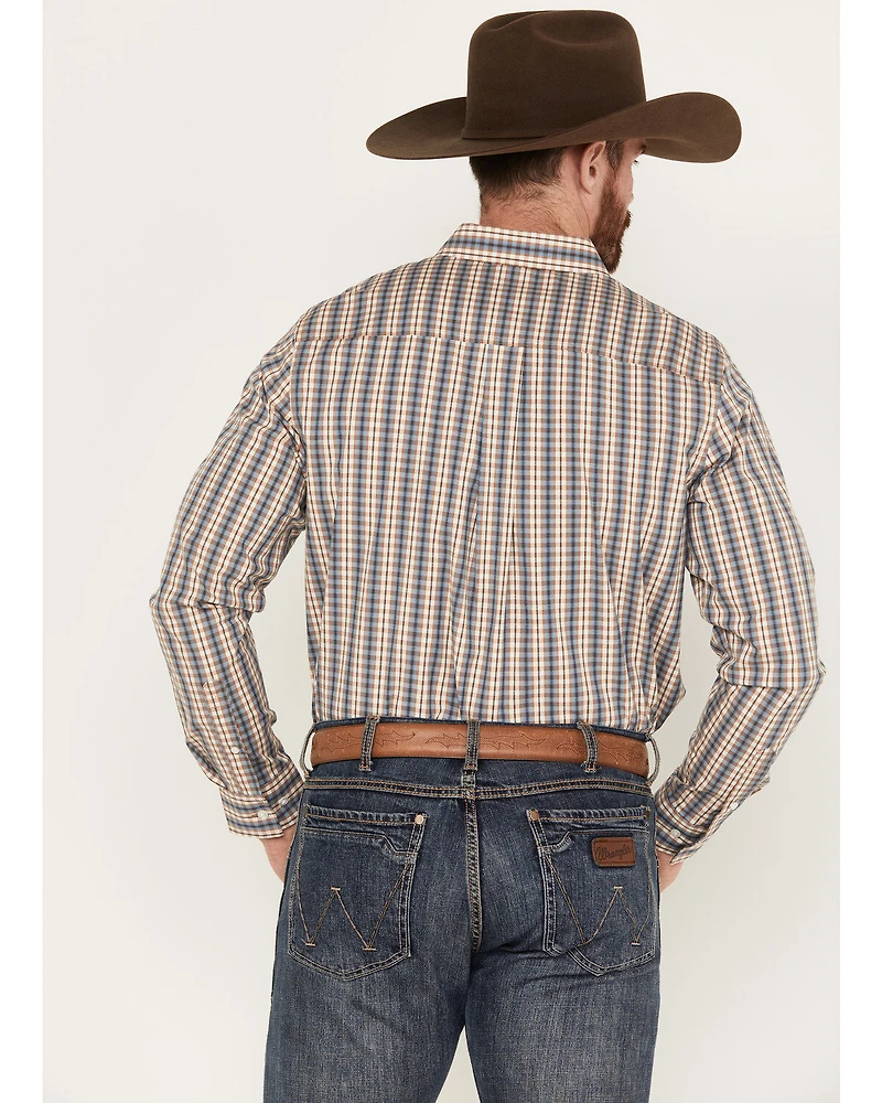 Cody James Men's Hayfield Plaid Print Long Sleeve Button-Down Stretch Western Shirt