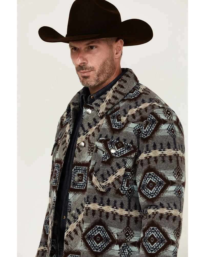 Powder River Outfitters Men's Southwestern Print Snap Jacket